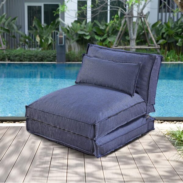 SAMPUR Bain de Soleil Waterproof Le caméléon | Multiples Coloris au Choix | Dessous Anti-dérapant | Adaptable sur Tous Supports | Bleu Foncé