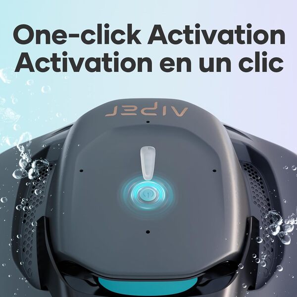 AIPER Robot de Piscine, Aspirateur sans Fil avec Batterie, Double Motorisation, Stationnement Automatique, pour Piscines Plates Jusqu’à 80 m², Autonomie Jusqu’à 90 Min (Reconditionné)