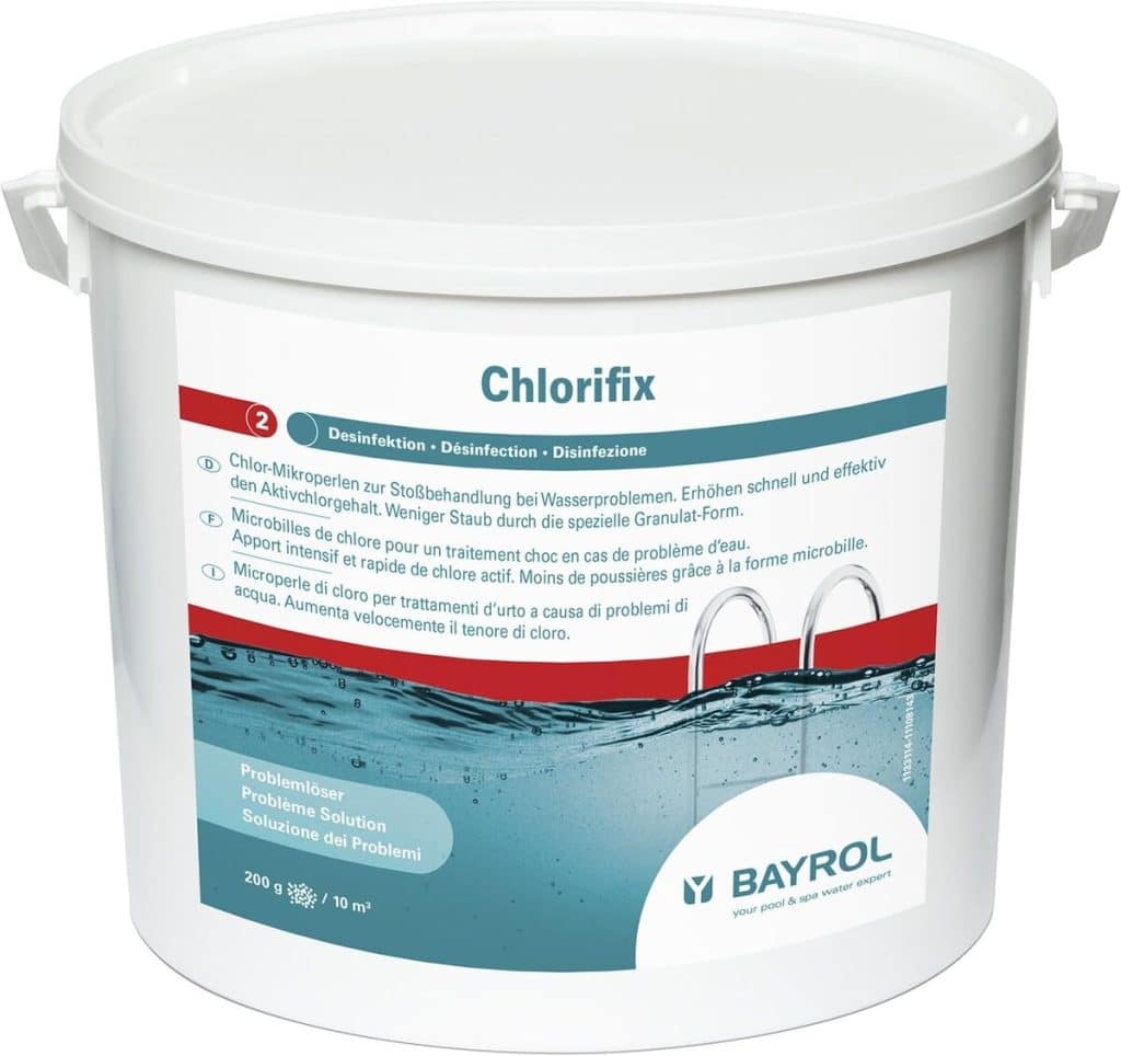 Test des micro-billes Bayrol Chlorifix 1133133 : désinfection rapide de piscine 10 kg
