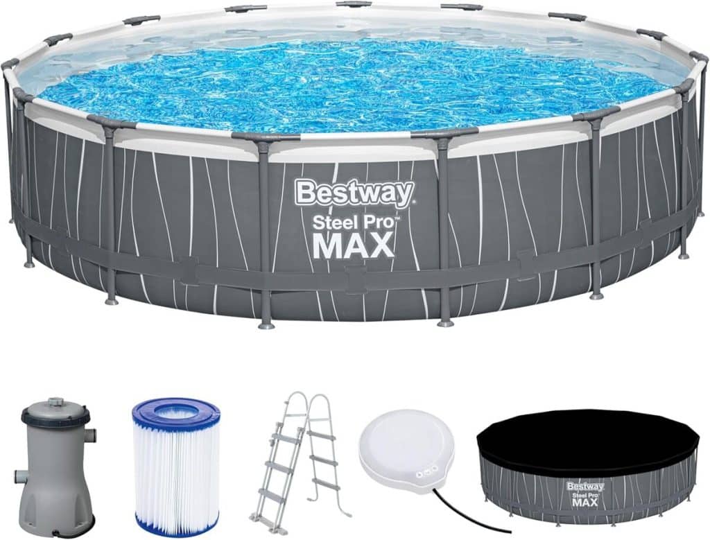 Test : piscine Bestway Steel Pro MAX avec LED