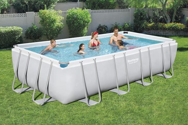 Bestway piscine hors sol rectangulaire Power Steel™ 549 x 274 x 122 cm, Blanc