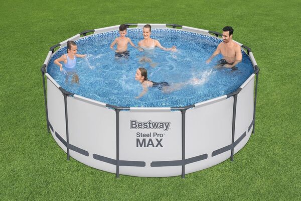 Bestway 56420-3 Set Piscine Hors Terre Steel Pro Max Rond de 366 x 122 cm