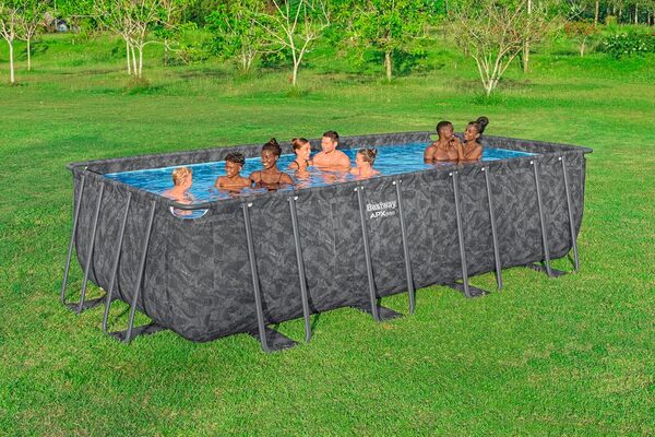 Bestway Kit Piscine Hors Sol rectangulaire APX 365-549 cm x 274 cm x 132 cm - Gris foncé