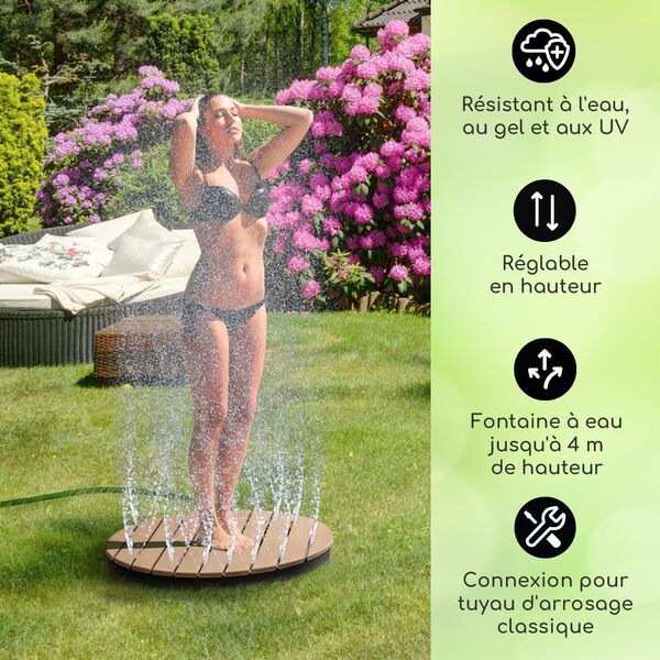 blumfeldt Douche Exterieur Piscine, Douches de Jardin Portable, Douche Jardin de 4M, Pomme de Douche Réglable, Douche Extérieur Aluminium, Rince Pied Piscine, Douche Extérieure Résistant UV et Gel