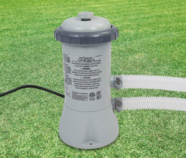 Intex Piscine familiale hors sol ronde avec cadre en métal et pompe 3,7 x 76,2 cm