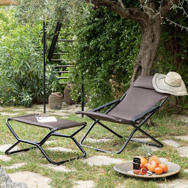 Lafuma Mobilier Bain de Soleil matelassé Pliant - TRANSABED