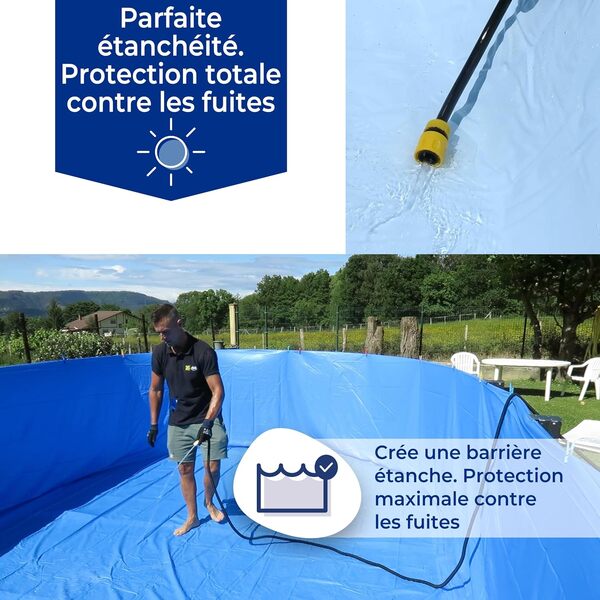 Gre FPROV507 - Liner uni bleu pour piscines en huit 500 x 310 x 120cm, épaisseur 40/100e, système d'accroche