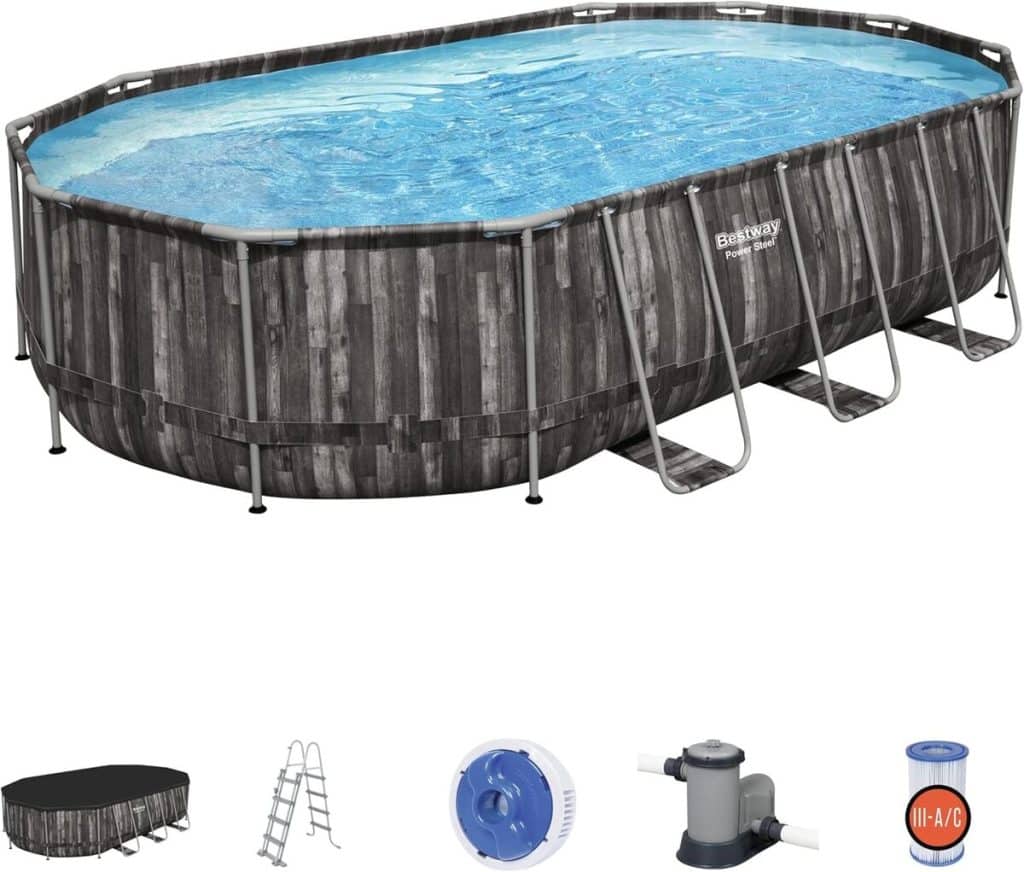 Test : piscine Bestway hors sol Power Steel™ décor bois