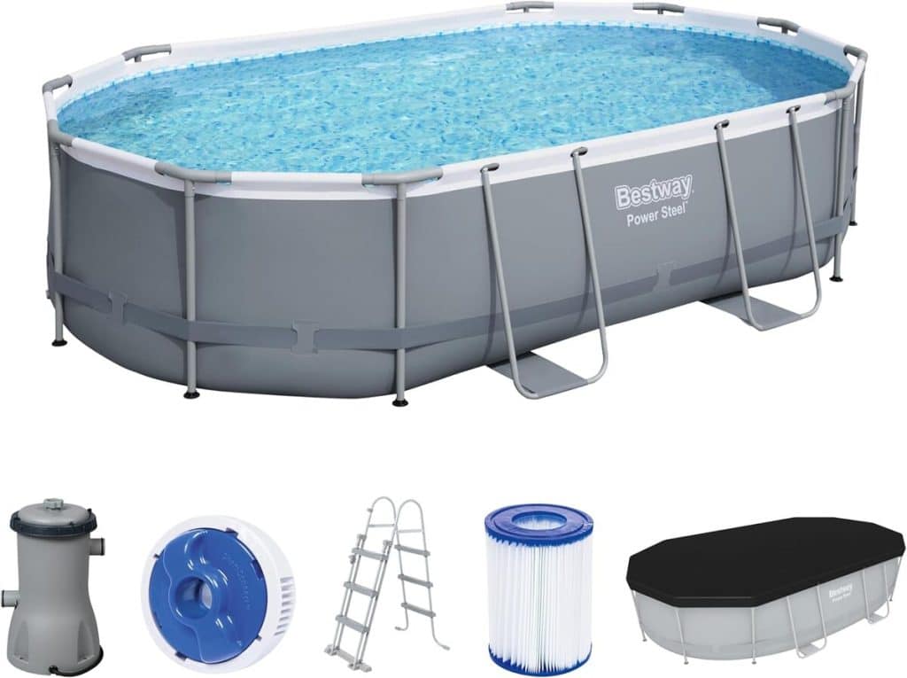 Test : piscine Bestway Power Steel Frame 488 x 305 cm - performance et design ovale