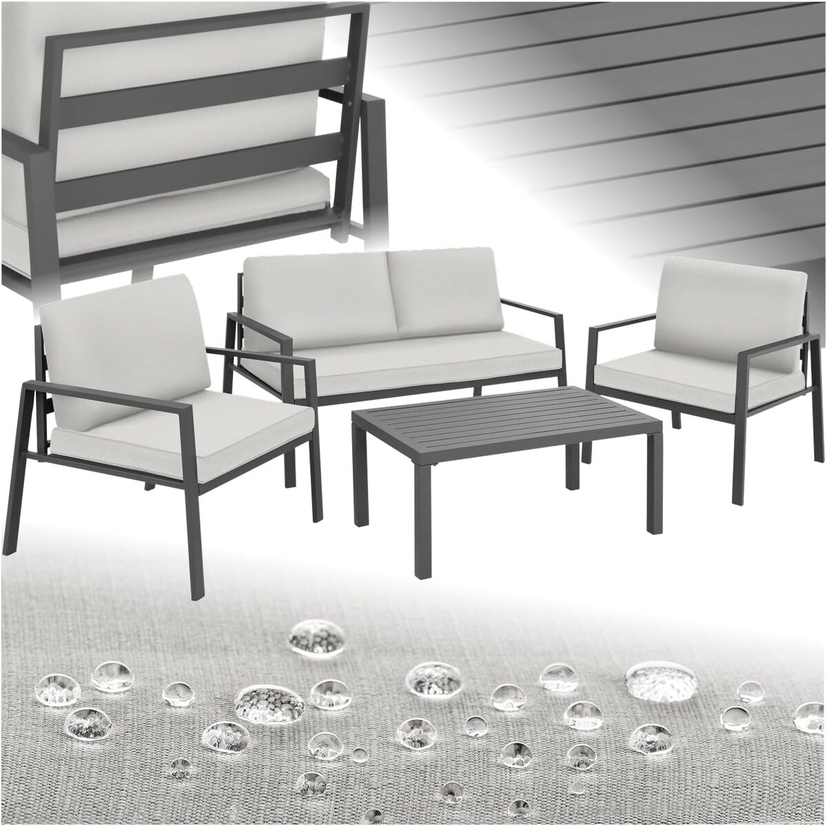 Test : salon de jardin TecTake en aluminium 4 places
