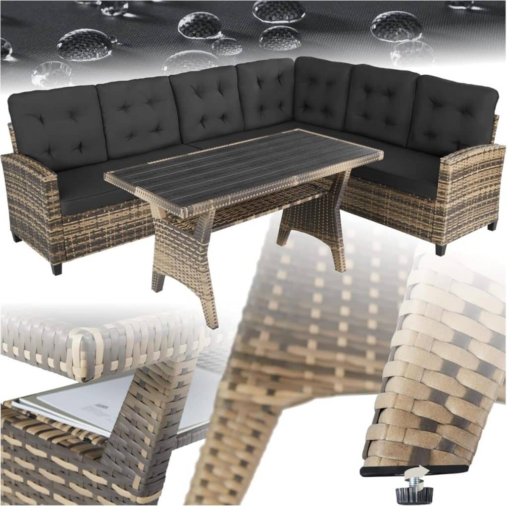 Test salon de jardin TecTake : ensemble XXL en poly rotin 6 places