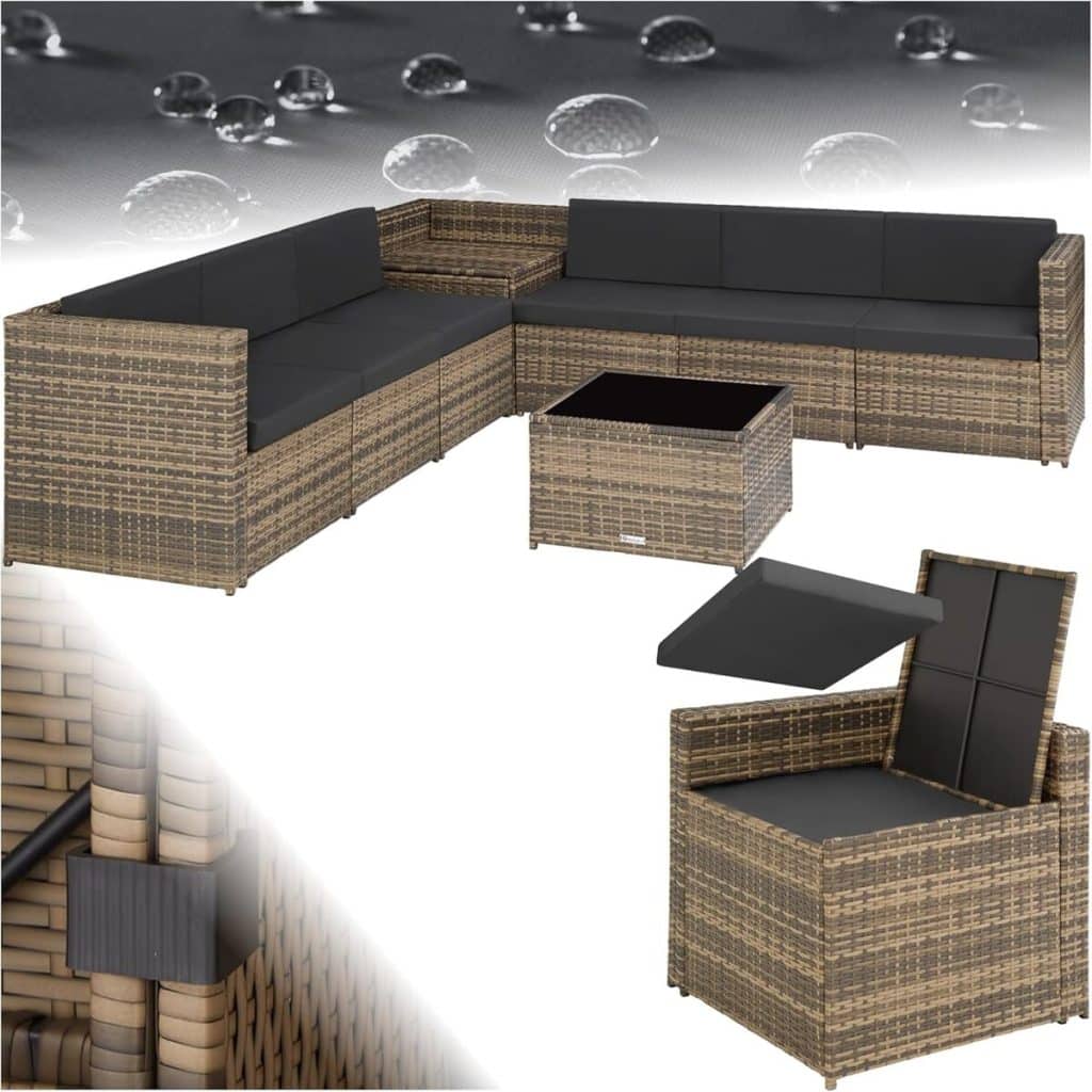 Test : salon de jardin TecTake® 6 places en rotin modulable