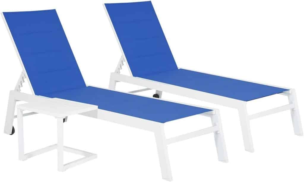 Test : transat multi position Happy Garden Barbados blanc et bleu