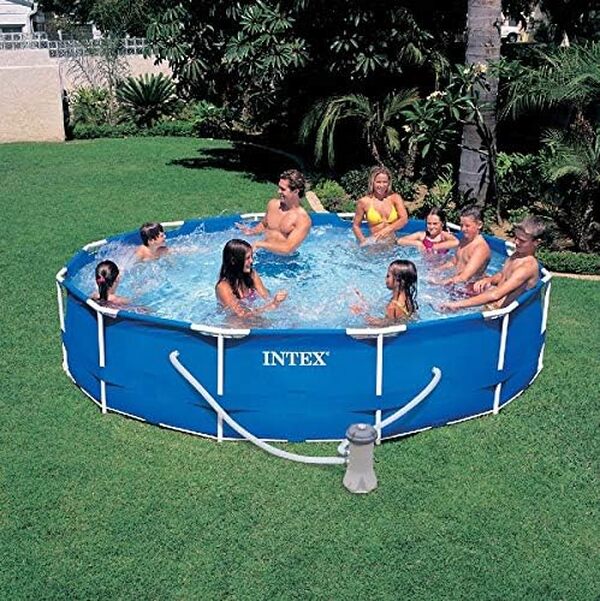 Intex - 56996Fr - Piscine - Kit Piscine Metal Frame 3,66 X 0,76 M - Tubulaire Métal Ronde - Épurateur À Cartouche 2M3/H Inclus