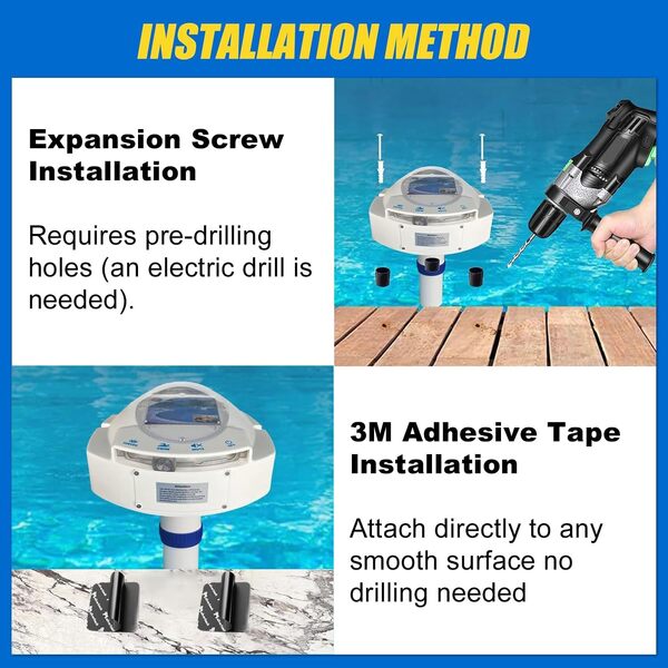 Alarme de Piscine avec récepteur à Distance, système de Surveillance des noyades sous-Marines, Alimentation par Piles, alarmes de Piscine pour piscines creusées et Hors Sol, Protection de sécurité