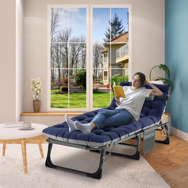 MOPHOTO Chaise Longue Pliante à 5 Positions, Portable, pour extérieur, Parfaite pour Piscine, Plage, Patio, Bains de Soleil