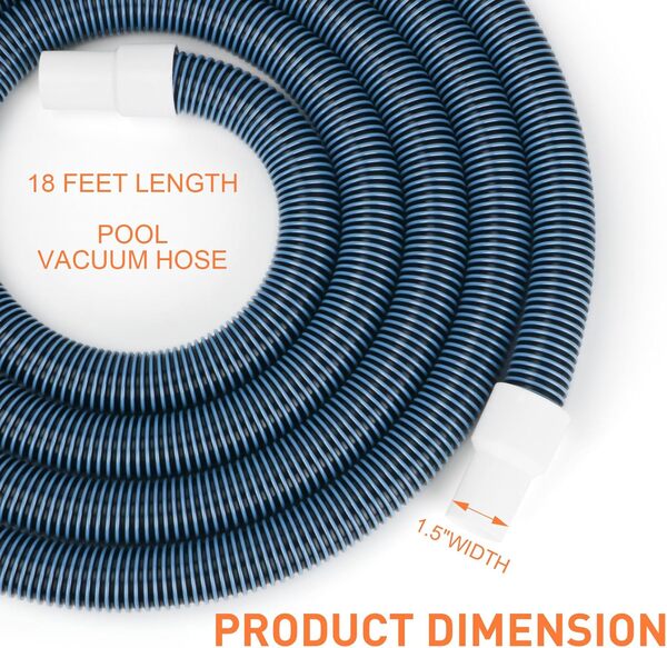OSMOFUZE Tuyau d'aspirateur de piscine, tuyau manuel robuste avec manchon pivotant pour piscines hors sol et creusées, 3,8 cm x 5,5 m