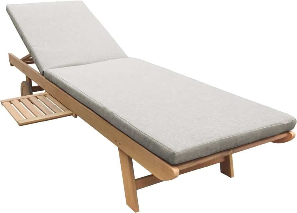 Test : bain de soleil pliant Happy Garden Kanawa en acacia avec coussin sable