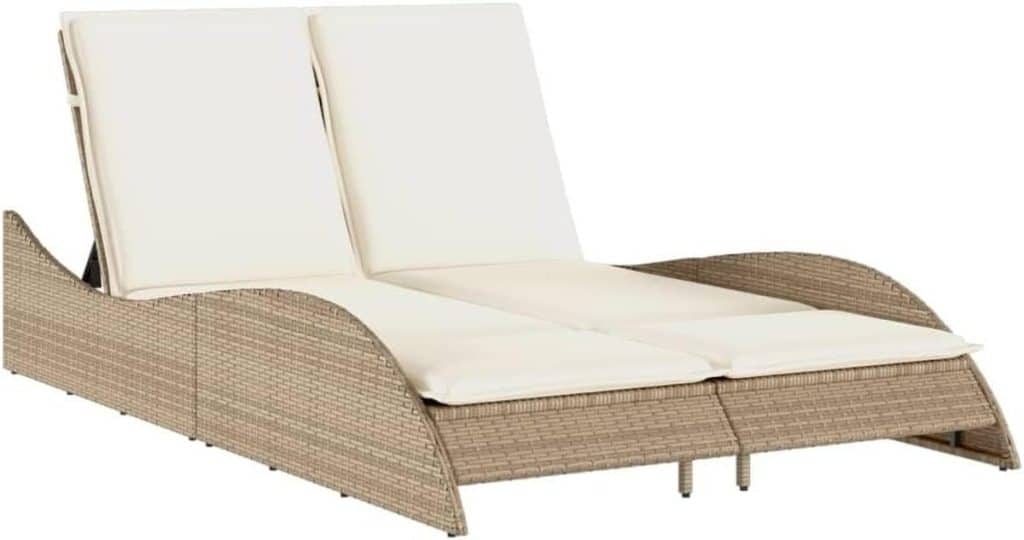 Test de la chaise longue vidaXL : confort moderne en résine tressée beige