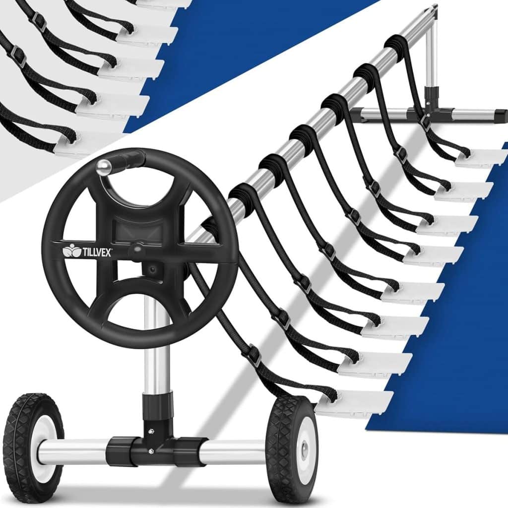 Test de l'enrouleur de piscine tillvex 3-5, 70 m avec pneus pleins