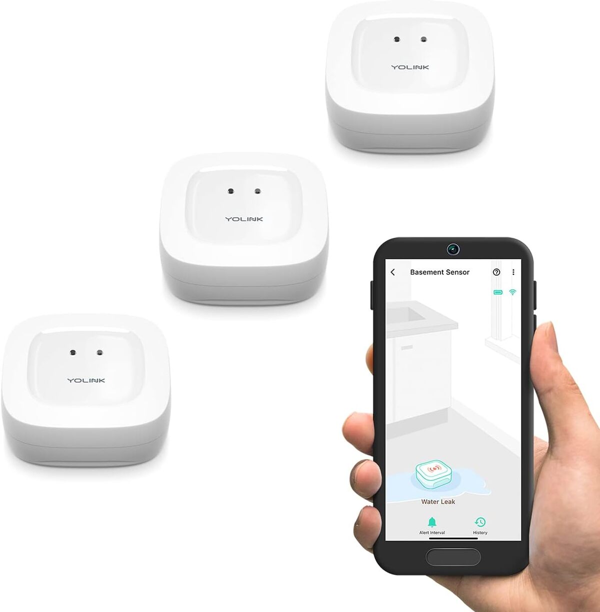 Test des capteurs d'eau YoLink YS7903-UCx3 intelligents à longue portée