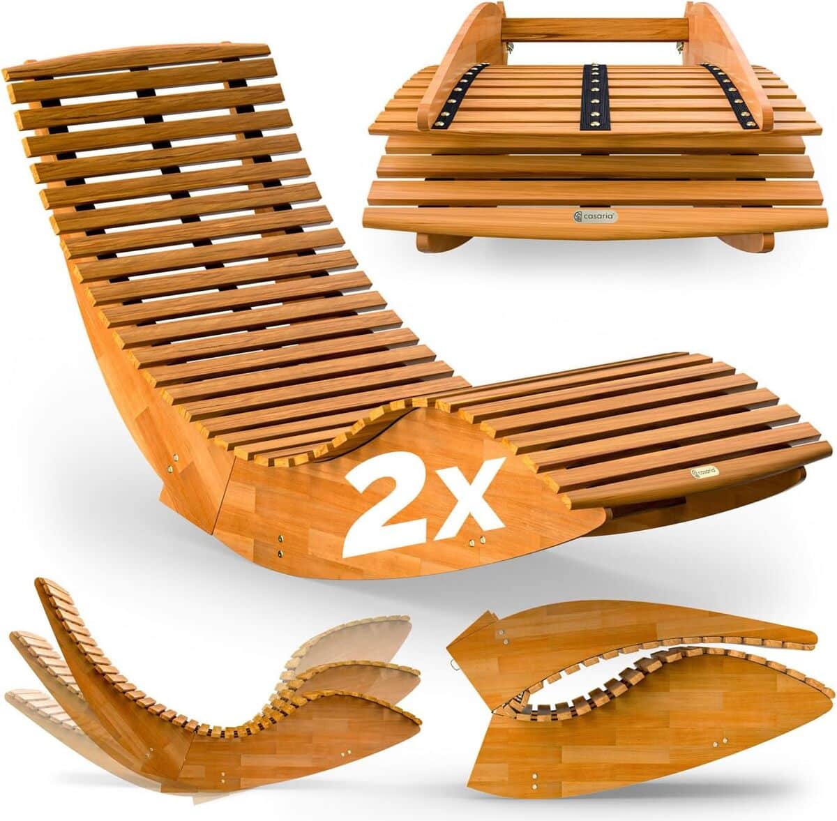 Test des chaises longues Casaria : bascule pliable en bois d'acacia