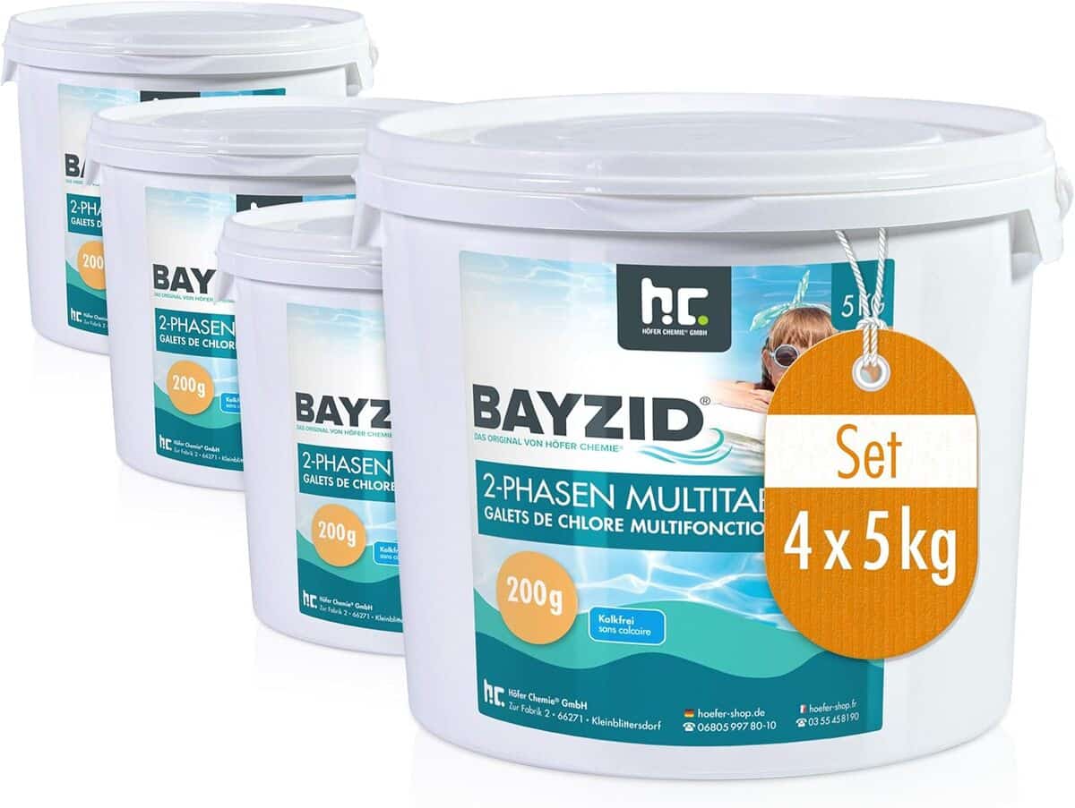 Test des galets de chlore Höfer Chemie 6 en 1 pour piscine