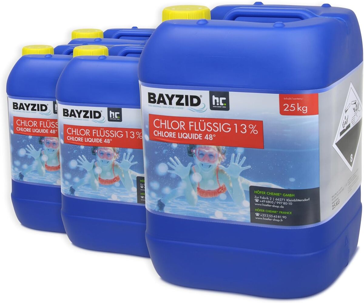 Test du chlore liquide Bayzid : désinfection rapide pour piscine