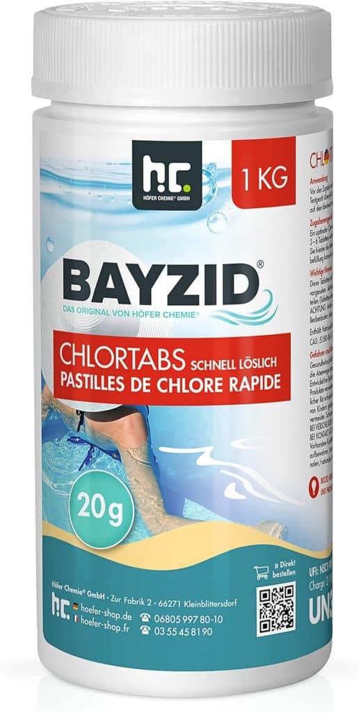Test : pastilles de chlore Höfer Chemie BAYZID 20 g efficaces pour piscine