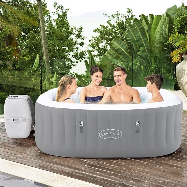 Bestway Lay-Z-Spa Madeira AirJet Jacuzzi carré Gris 180 x 180 x 66 cm