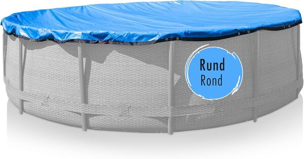 Bâche de piscine robuste, ronde, diamètre 5 m, 300 g/m², bâche d'été et d'hiver pour piscines rondes jusqu'à 4,2 m de diamètre, bâche de piscine d'hiver, bâche de piscine pour une protection toute