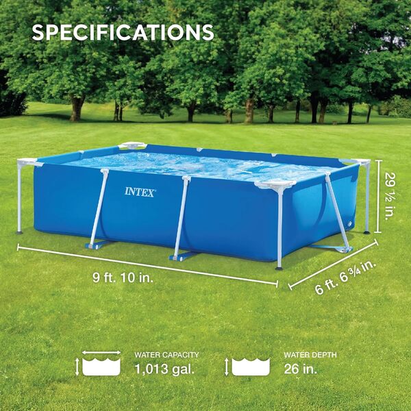 Intex Piscine Metal Frame Junior rectangulaire Tubulaire (l) 3,00 x (l) 2,00 x (h) 0,75m