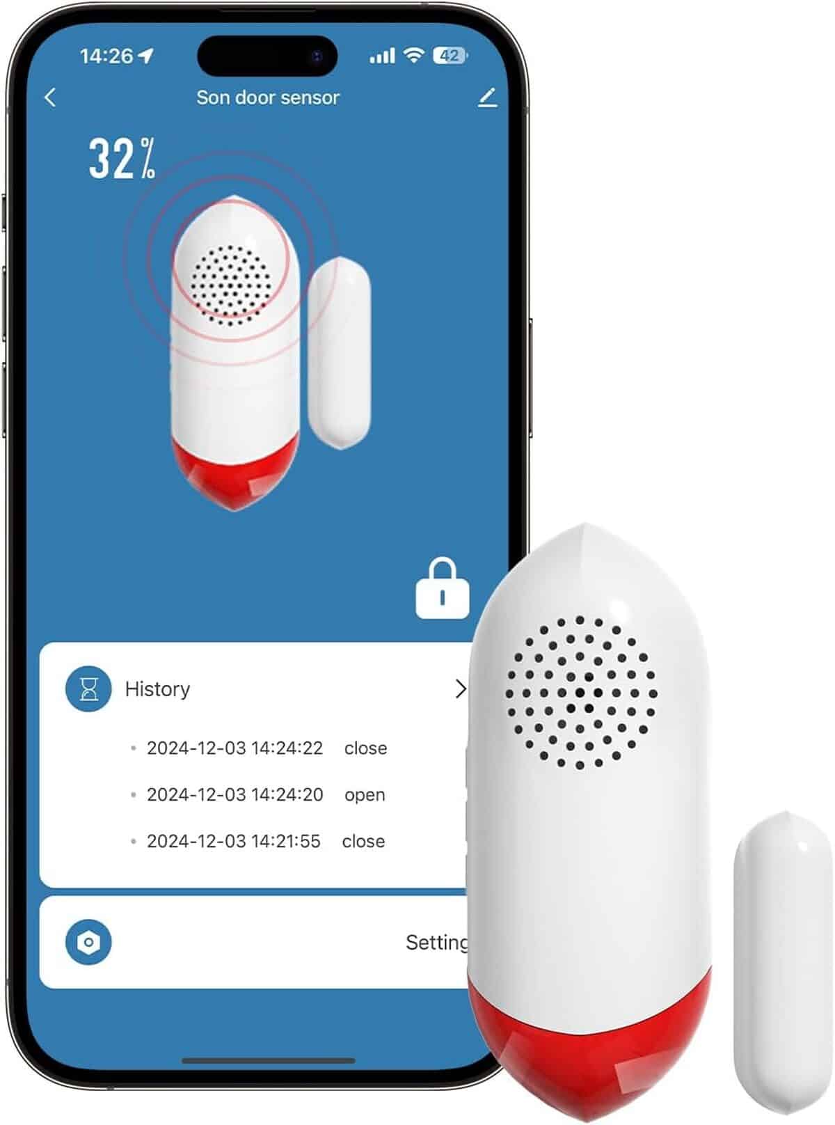 Test de l'alarme WiFi PILSAMAS pour réfrigérateur : sirène et alertes intégrées
