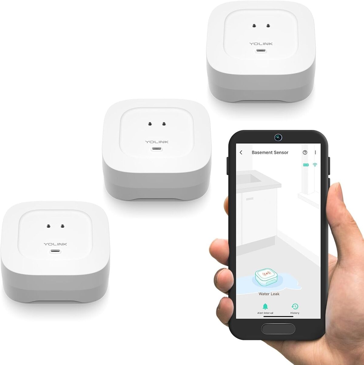 Test des capteurs de fuite d'eau 4 avec alarme et notifications push