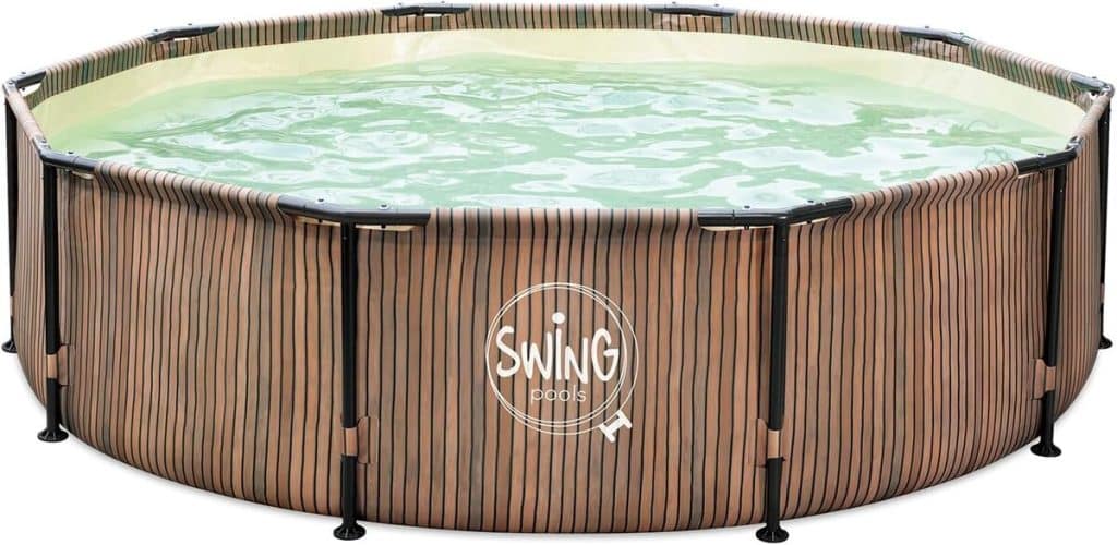 Test piscine HAF Swing 366 x 91 cm aspect bois