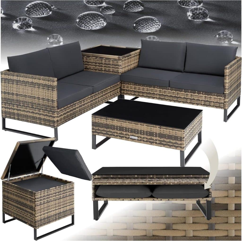 Test : salon de jardin modulable tectake poly rotin