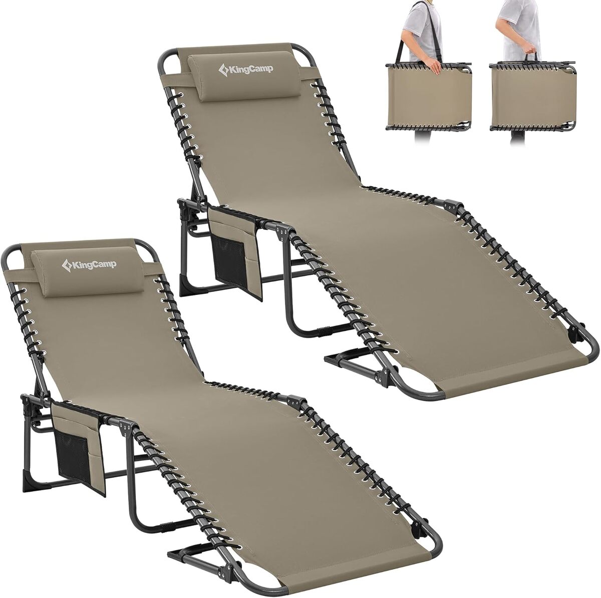 Test : transat pliant KingCamp pour camping et jardin