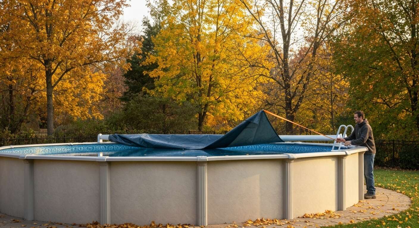 &eacute;tapes pour installer la b&acirc;che d'hivernage