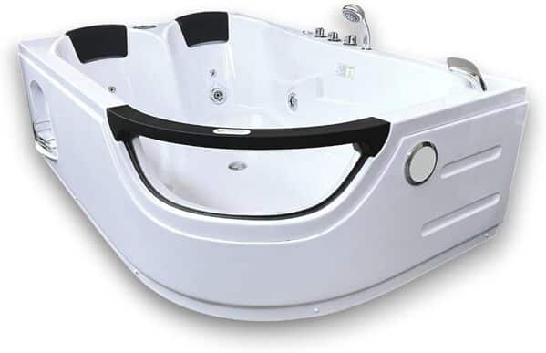 BAIGNOIRE BALNEO MASSANTE Model LUNA 180 x 120 cm ANGLE HAUTE BAIN TOURBILLON 2 PERSONNES CHROMOTHERAPIE