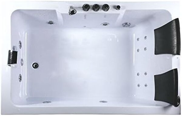 Bagno Italia Bain à remous 185 x 120 cm avec 2 sièges 14 jets mélangeur en cascade lumières et radio I