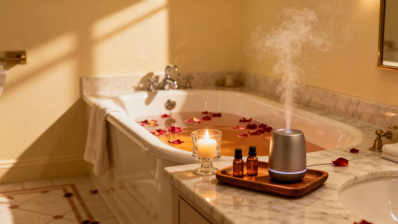 Produits d'aromathérapie pour un spa à domicile