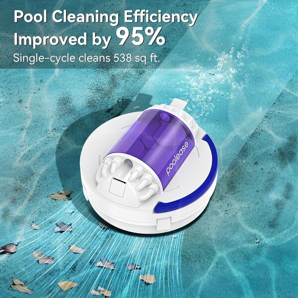 X1 Robot nettoyeur de piscine sans fil, robot aspirateur de piscine pour piscine hors sol/hors sol, double moteur de 45 W, stationnement automatique, capacité améliorée avec 2 L de débris