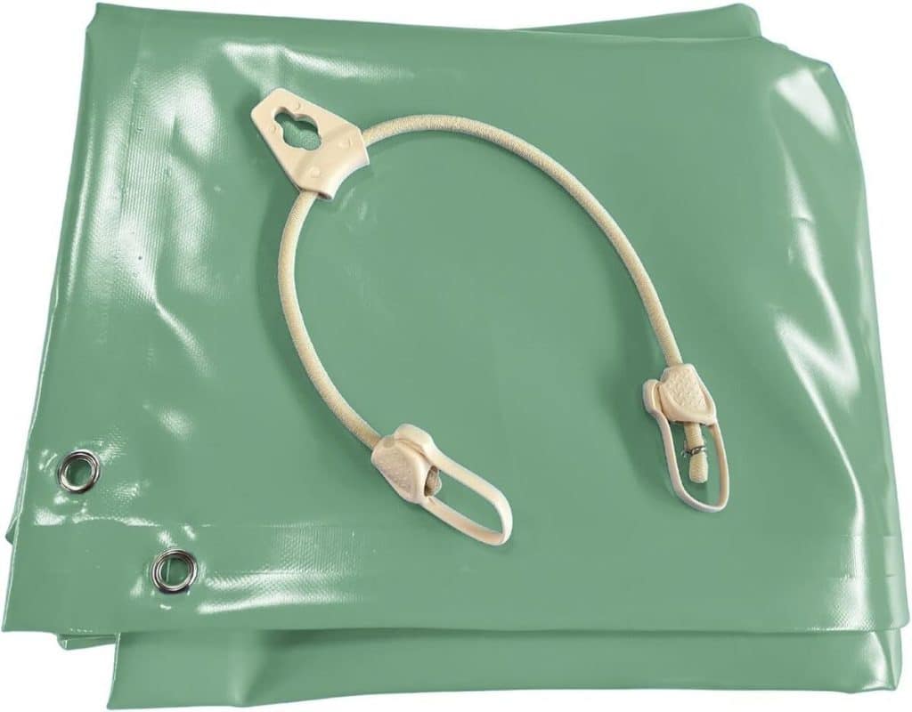 Test bâche hivernage piscine vert amande : protection hiver renforcée