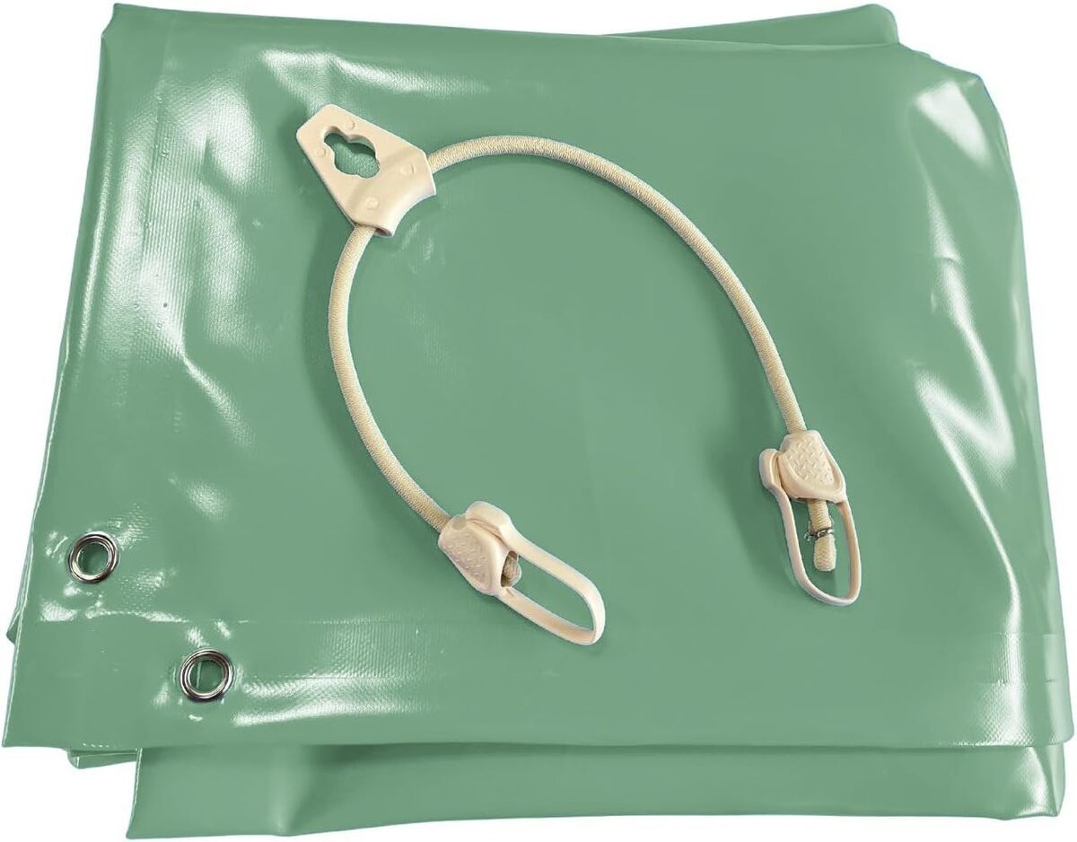 Test bâche hivernage piscine vert amande : protection hiver renforcée