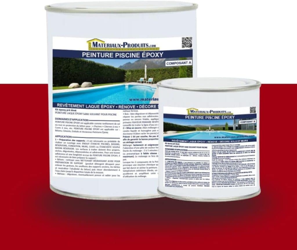 Test de la peinture piscine Matpro époxy rouge brique