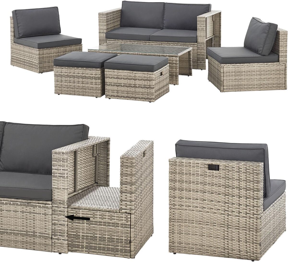 Test du salon de jardin Juskys Salou en polyrotin résistant