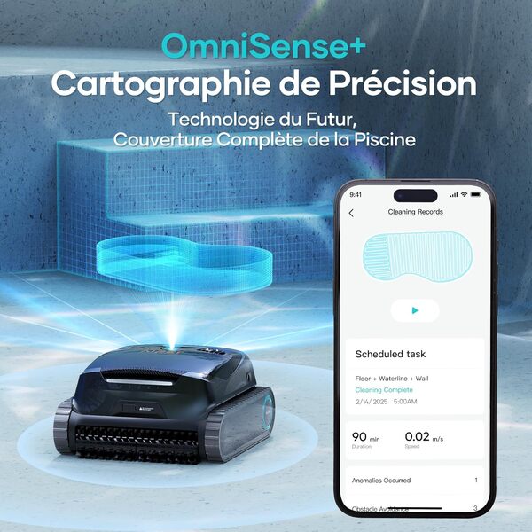 AIPER Scuba X1 Pro Robot Piscine sans Fil Fond et Parois, Aspirateur Piscine de 25,200 LPH, Cartographie et Planification d'Itinéraires, Adaptation Énergétique Intelligente, pour Piscines de 200 m²