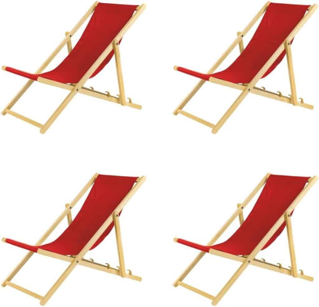 Test : chaises longues pliantes en bois rouges