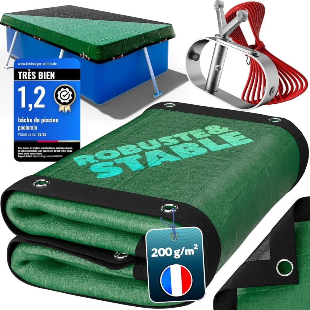 Test de la bâche de piscine 2-en-1 Poolomio® 800 x 400 cm
