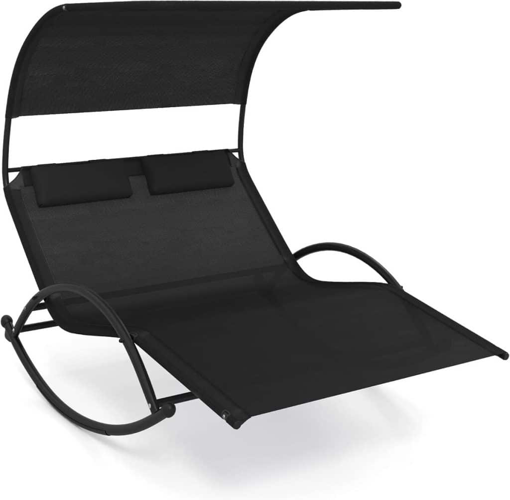 Test de la chaise longue à bascule Costway 2 places avec auvent